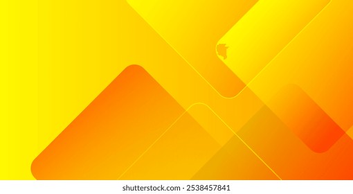 Abstrakter, orangefarbener und gelber geometrischer Hintergrund. Dynamische Formenzusammensetzung. Cooles Hintergrunddesign für Poster. Vektorgrafik