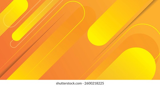 Abstract orange and yellow geometric background. Dynamic shapes composition. cool geometric poster