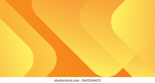 Abstrakter, orangefarbener und gelber geometrischer Hintergrund. Dynamische Formenzusammensetzung. Cooles Hintergrunddesign für Poster.