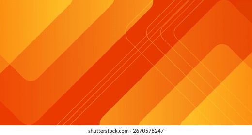 Abstrakter, orangefarbener und gelber geometrischer Hintergrund. Einfaches Konzept. Farbbrand.