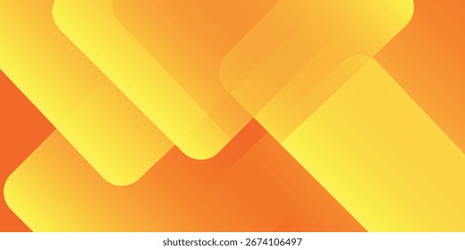 Fundo geométrico laranja e amarelo. Ilustração de vetor de formas dinâmicas
