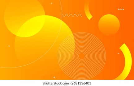 Abstractas fondo de gradiente naranja y amarillo con círculos geométricos y Formas de línea, creando un diseño moderno y vibrante para proyectos tecnológicos, comerciales o creativos.

