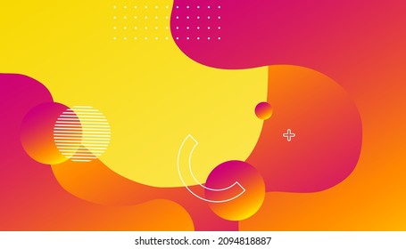 Abstract orange and yellow gradient geometric shapes. Futuristic design posters. Eps10 vector