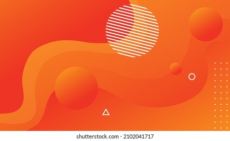 Abstract orange and yellow gradient geometric shapes. Modern minimal vector design template