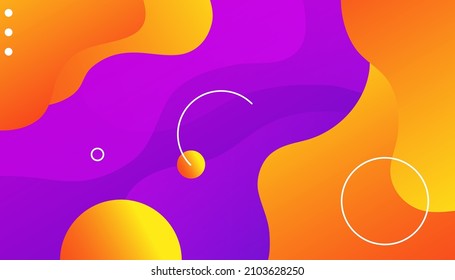 Resumen de formas geométricas de gradiente naranja y amarillo. Composición de formas fluidas. Apto para el diseño de la presentación. sitio web, base para banners, fondos de pantalla, folletos, carteles 