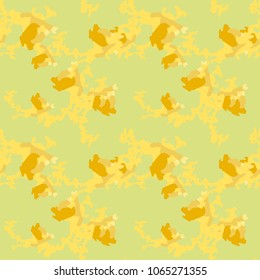 Abstract orange, yellow and green background as UFO camouflage. Seamless repeat bright pattern usable as camo, wallpaper, backdrop or for print for textile or wrapping paper