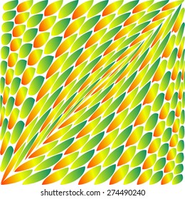 Abstract orange yellow green background ovals as lemons