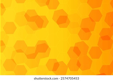 Abstract orange yellow honeycomb background