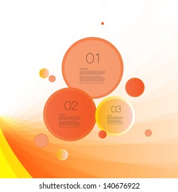 Abstract orange / yellow infographic bubbles design  Eps 10 vector illustration