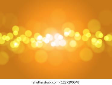 Abstract orange yellow light bokeh blur background vector illustration.