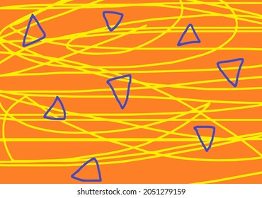 Abstract orange yellow lines grunge vector background.