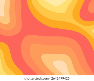 Una ilustración de fondo líquido naranja y amarillo abstracto, ilustración de diseño plano