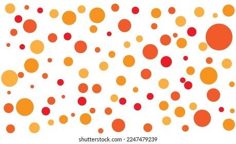 fondo de trama vectorial geométrica del tejido del punto polka rojo amarillo anaranjado abstracto