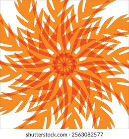 Abstract Orange and Yellow Round Floral Pattern.