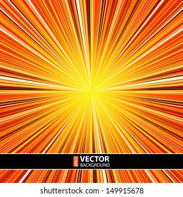 Abstract orange and yellow striped burst background. RGB EPS 10 vector illustration