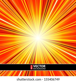 Abstract orange and yellow striped burst background. RGB EPS 10 vector illustration