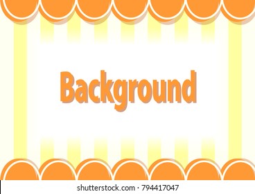 Abstract orange yellow, yellow stripes, orange semicircle border and background font vector background