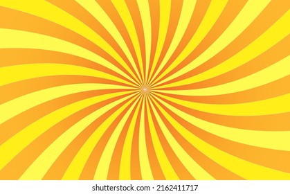 abstract orange yellow sun rays, retro styled sun burst pattern texture background, vector illustration, curving line art