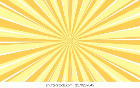 abstrakte orangefarbene gelbe Sonnenstrahlen, rückseitig stylischer Sonnenbrand, strukturierter Hintergrund, Vektorgrafik, Naturleitkunde