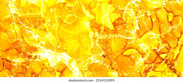 Abstract orange and yellow vector art background for cover design, card, flyer, and poster. Hand-drawn colorful autumn illustration. Bright color fall watercolor backdrop. Ink. Fluid art.