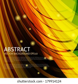 Abstract orange, yellow wave background design, vector illustration
