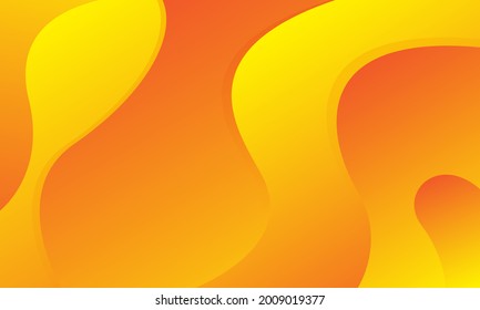Abstract orange and yellow wave background. Dynamic shapes composition. Vector illustration