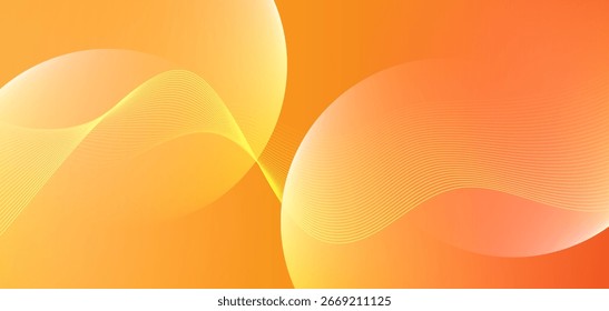 Abstractas fondo gráfico naranja-dorado con Gradientes cálidos, ondas delgadas, colores claros y Grandes Formas de cúpula curva que se superponen entre sí, dando a la Imagen un aspecto dimensional.
