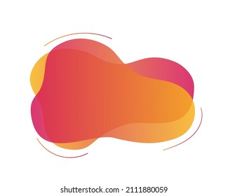 Abstract orange-purple spot for create your own art. Hand drawn abstract shape. Design for card, print, poster,  mood boards. 
