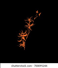 Abstract orchid branch illustration
vector outline flower