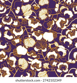 Abstract orchid floral pattern background. Floral pattern for wallpaper or fabric.