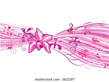 Abstract Orchid Flower Background (Vector)