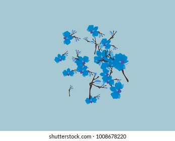 Abstract orchid pattern. Gentle flowers background. Vector illustration for invitation, card, celebration, party, carnival, festive holiday and Your project. Gentle blue Background