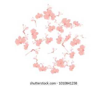 Abstract orchid pattern. Gentle flowers background. Isolated. Vector illustration for invitation, card, celebration, party, carnival, festive holiday and Your project.