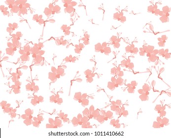 Abstract orchid pattern. Gentle flowers background. Isolated. Vector illustration for invitation, card, celebration, party, carnival, festive holiday and Your project.
