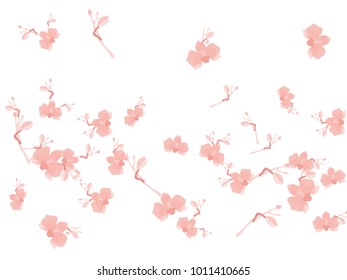 Abstract orchid pattern. Gentle flowers background. Isolated. Vector illustration for invitation, card, celebration, party, carnival, festive holiday and Your project.