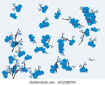 Abstract orchid pattern. Gentle flowers background. Vector illustration for invitation, card, celebration, party, carnival, festive holiday and Your project. Gentle grey Background