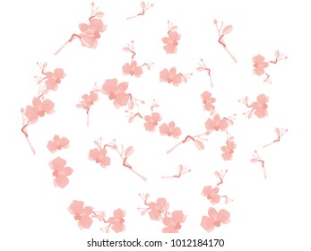 Abstract orchid pattern. Gentle flowers background. Isolated. Vector illustration for invitation, card, celebration, party, carnival, festive holiday and Your project.