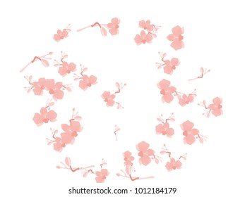 Abstract orchid pattern. Gentle flowers background. Isolated. Vector illustration for invitation, card, celebration, party, carnival, festive holiday and Your project.