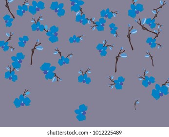 Abstract orchid pattern. Gentle flowers background. Vector illustration for invitation, card, celebration, party, carnival, festive holiday and Your project. Gentle grey Background