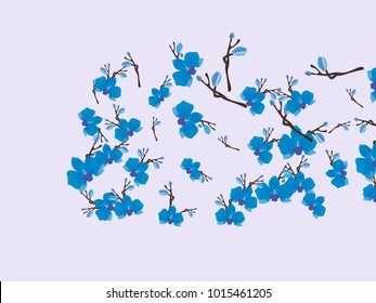 Abstract orchid pattern. Gentle flowers background. Vector illustration for invitation, card, celebration, party, carnival, festive holiday and Your project. Gentle blue Background