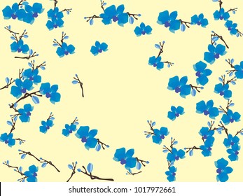 Abstract orchid pattern. Gentle flowers background. Vector illustration for invitation, card, celebration, party, carnival, festive holiday and Your project. Pastel Background