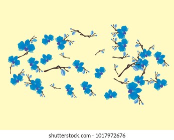 Abstract orchid pattern. Gentle flowers background. Vector illustration for invitation, card, celebration, party, carnival, festive holiday and Your project. Pastel Background