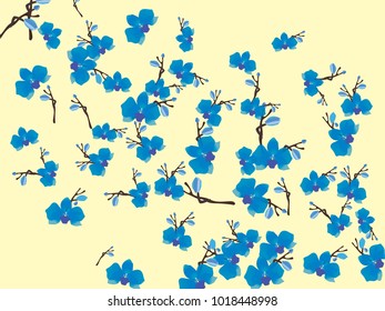 Abstract orchid pattern. Gentle flowers background. Vector illustration for invitation, card, celebration, party, carnival, festive holiday and Your project. Pastel Background