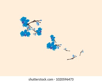 Abstract orchid pattern. Gentle flowers background. Vector illustration for invitation, card, celebration, party, carnival, festive holiday and Your project. Pastel Background