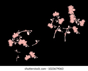 Abstract orchid pattern. Gentle flowers background. Vector illustration for invitation, card, celebration, party, carnival, festive holiday and Your project. Black Background