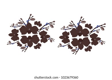 Abstract orchid pattern. Gentle flowers background. Isolated. Vector illustration for invitation, card, celebration, party, carnival, festive holiday and Your project.