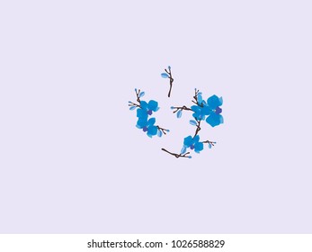 Abstract orchid pattern. Gentle flowers background. Vector illustration for invitation, card, celebration, party, carnival, festive holiday and Your project. Gentle blue Background
