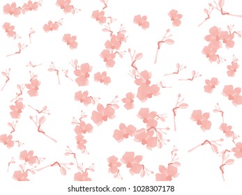 Abstract orchid pattern. Gentle flowers background. Isolated. Vector illustration for invitation, card, celebration, party, carnival, festive holiday and Your project.