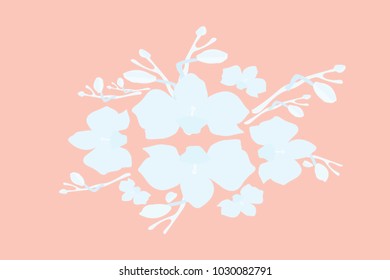 Abstract orchid pattern. Gentle flowers background. Vector illustration for invitation, card, celebration, party, carnival, festive holiday and Your project. Pastel Background