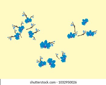 Abstract orchid pattern. Gentle flowers background. Vector illustration for invitation, card, celebration, party, carnival, festive holiday and Your project. Pastel Background